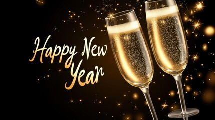 New year celebration toast festive setting digital art elegant environment close-up view joyous concept
