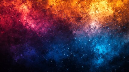 Obraz premium Abstract background with red, orange, blue, and purple colors in a cloudy, galaxy-like pattern.