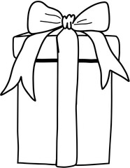 Christmas present .Hand drawn ink vector illustration.