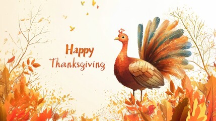 Thanksgiving greeting card background template design.