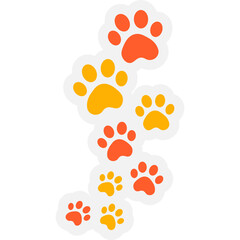 Paw Print Sticker Icon
