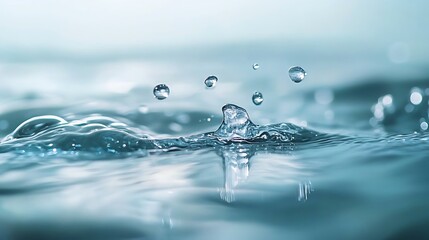 Water droplet action captured in nature aquatic environment close-up viewpoint macro photography concept
