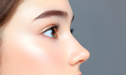 Fototapeta premium Elegant High-Fashion Beauty Portraits with Radiant Skin, Glamorous Makeup, and Luxurious Skincare Glow.