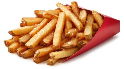 Crispy Golden French Fries in a Red Carton Pack