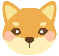 かわいいしば犬のイラスト 顔 ベクター素材