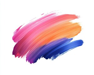 Colorful paint stroke on white isolate background.