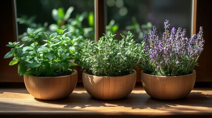 Fototapeta premium Aesthetic arrangement of herbs.