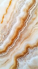 Fototapeta premium Beige marble with caramel veins, A warm and inviting design featuring earthy tones and soft streaks.