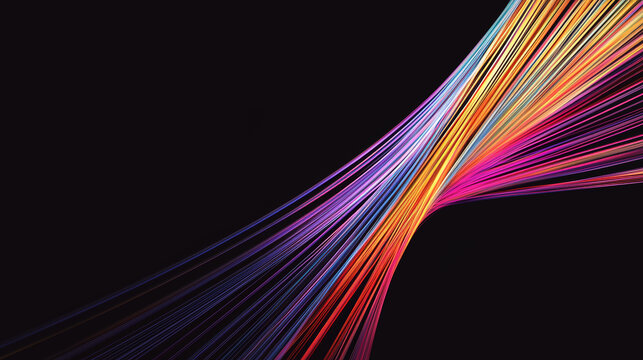 Evolving Algorithms, A dark screen with multicolored dynamic lines visualizing the continuous learning of trading algorithms.