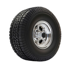 Off-Road Tire with Chrome Rim