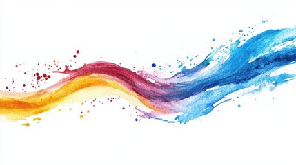 Colorful watercolor splash design on white background.