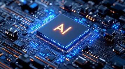 Fototapeta premium AI chip with the 