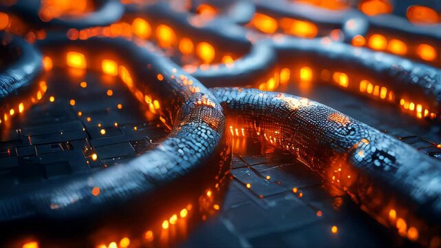 Close-up of glowing binary code waves, evoking themes of data flow, big data, and digital technology
