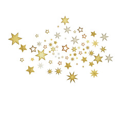 A burst of gold stars against a dark background, creating a sense of wonder and festivity.