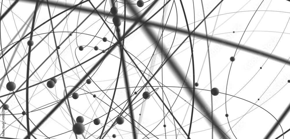 Poster Abstract digital background of points and lines. Glowing plexus. Big data. Network or connection.