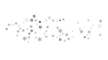 A beautiful abstract background with shimmering silver stars against a black backdrop.