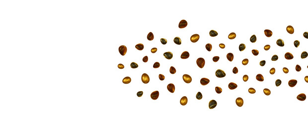 Spring Easter web sale banner with gold luxury