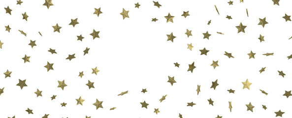 XMAS Stars - Holiday golden decoration, glitter frame isolated -