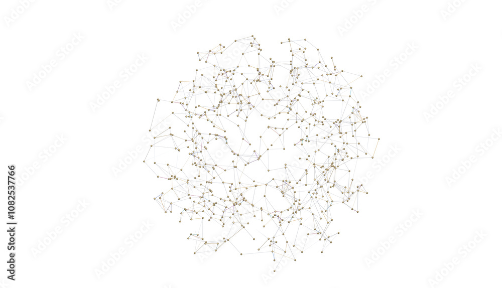 Poster abstract lines with dots over dark background.