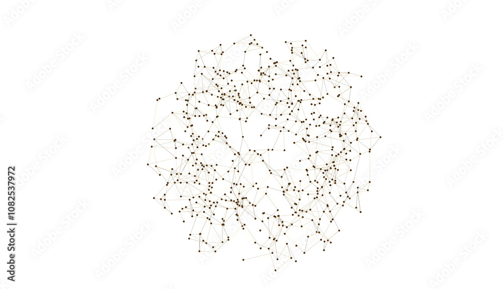 Poster abstract lines with dots over dark background.