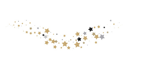 A Shower of Celestial Beauty: 3D Gold Stars Rain Illustration Bedazzles