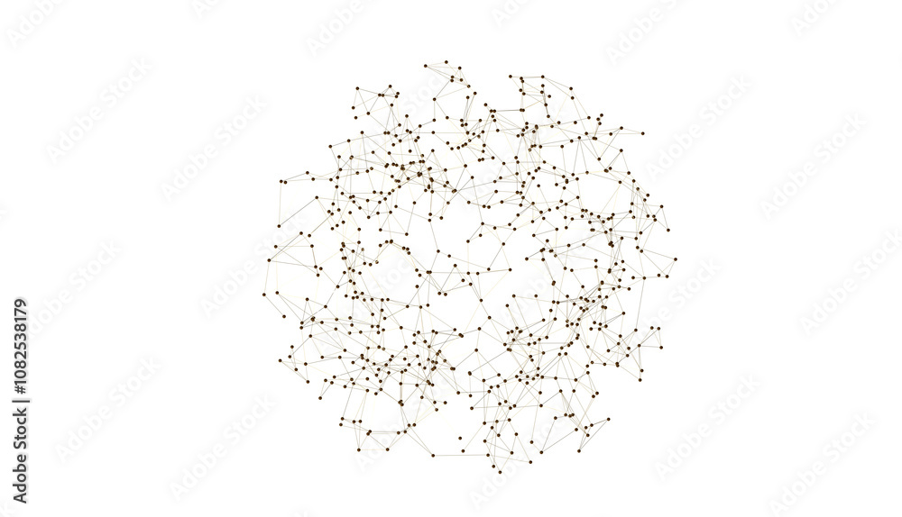 Poster abstract lines with dots over dark background.