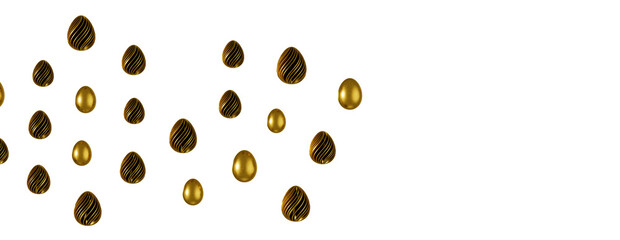 Luxury golden easter eggs isolated