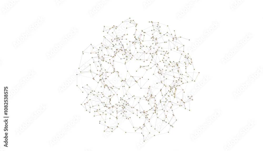 Poster abstract lines with dots over dark background.