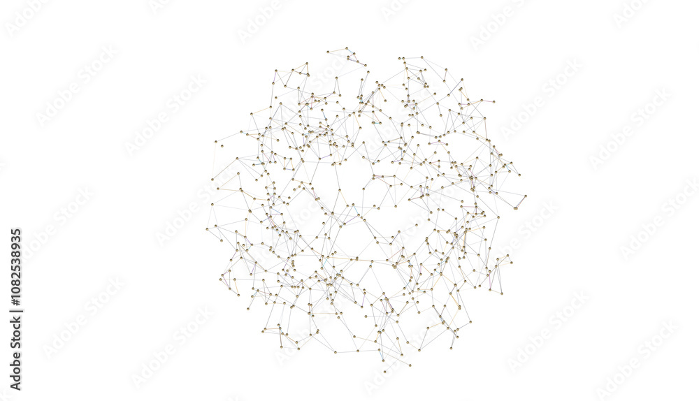 Poster abstract lines with dots over dark background.