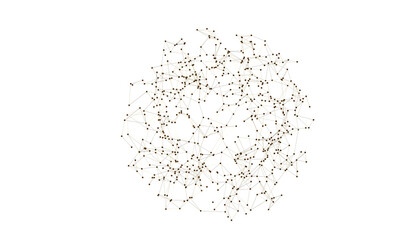 abstract lines with dots over dark background.