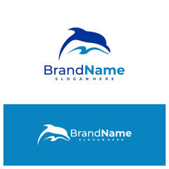 Dolphins logo vector illustration. Dolphins logo design concept template