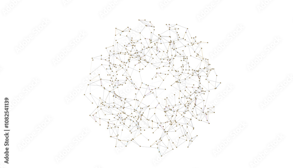 Poster abstract lines with dots over dark background.