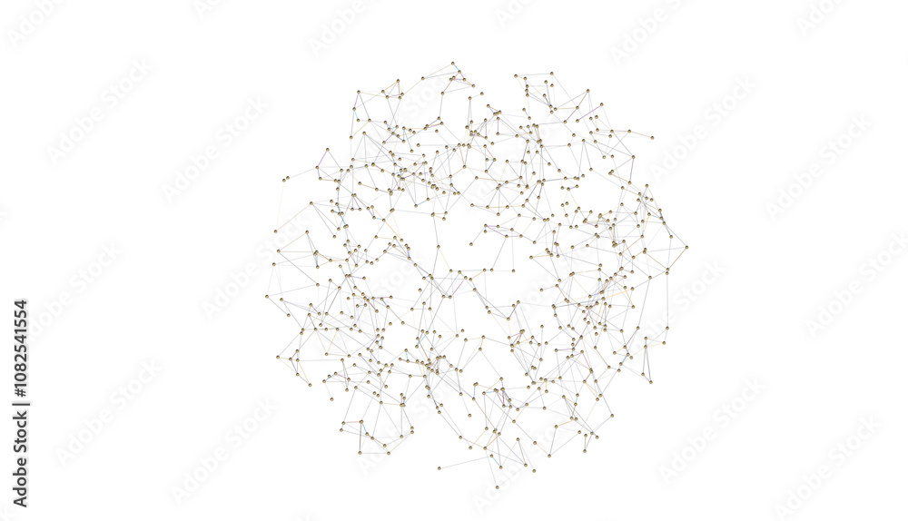 Poster abstract lines with dots over dark background.