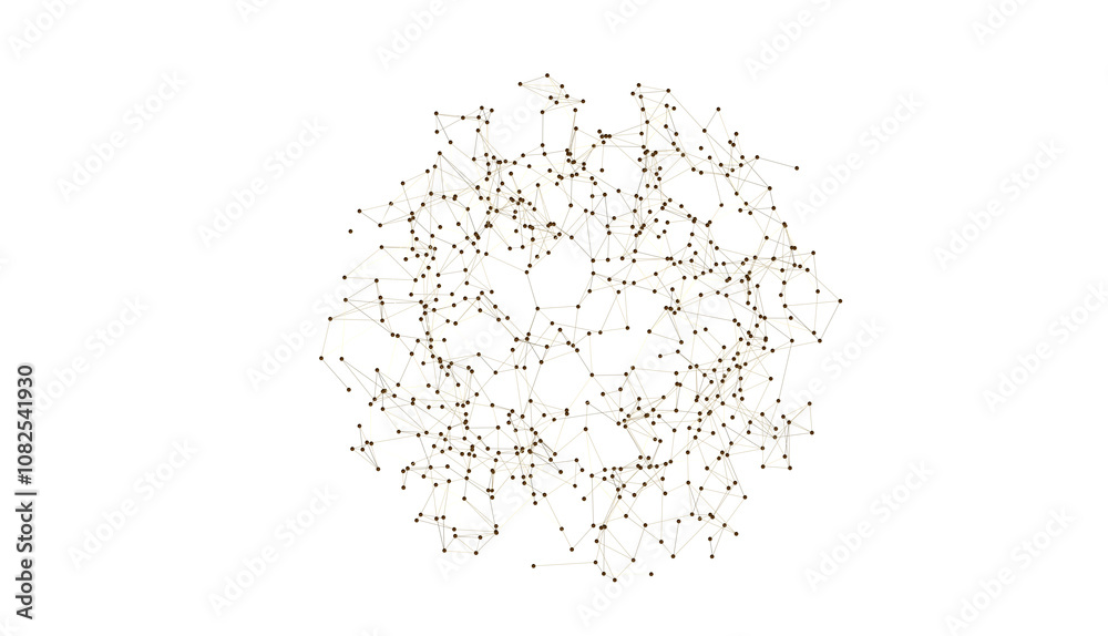 Poster abstract lines with dots over dark background.