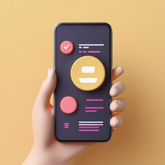 A modern smartphone showcasing digital interface design and user interaction.