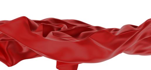 Flowing red cloth background, 3d rendering.