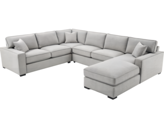 ライトグレーのモダンなL字型セクショナルソファ | Modern Light Gray L-Shaped Sectional Sofa