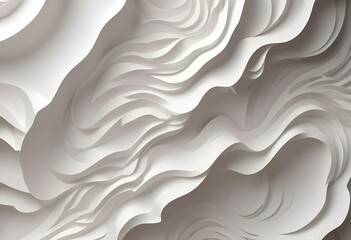 Paper style white monochrome background Abstract wallpaper in 3d paper style with doodle pattern style 3d