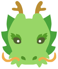 かわいい龍のイラスト 顔 年賀状素材 ベクター素材