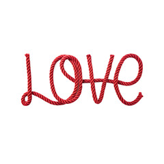Rope Love Text &ndash; Rustic Connection and Strength Symbol.
