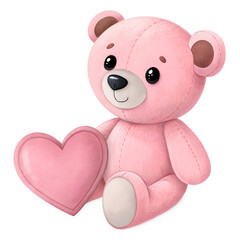 Adorable Teddy Bear with Heart &ndash; Sweet Gift for Valentine's and Love Celebrations.