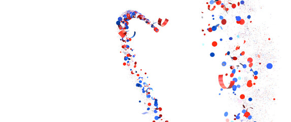 confetti - ndependence day USA banner mockup with confetti confetti in American national colors.