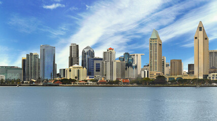 Naklejka premium San Diego City California skyline