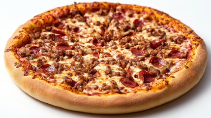 Delicious Pepperoni and Sausage Pizza Freshly Baked for Sharing