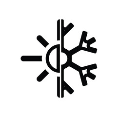 season icon. Signs all season long. Sun and snowflake together icon. Winter, summer and all weather. line design style. vector design template