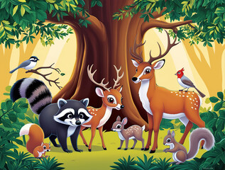 Obraz premium animals in the woods