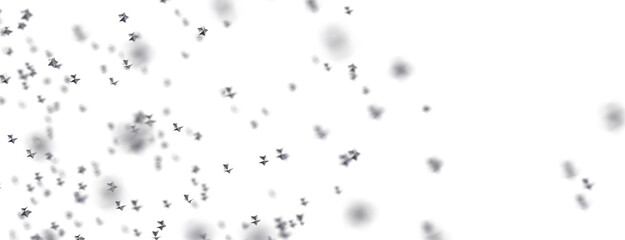 Colorful assorted confetti with serpentine on white