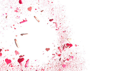 realistic isolated heart confetti on the transparent background for decoration and covering. in transparent PNG