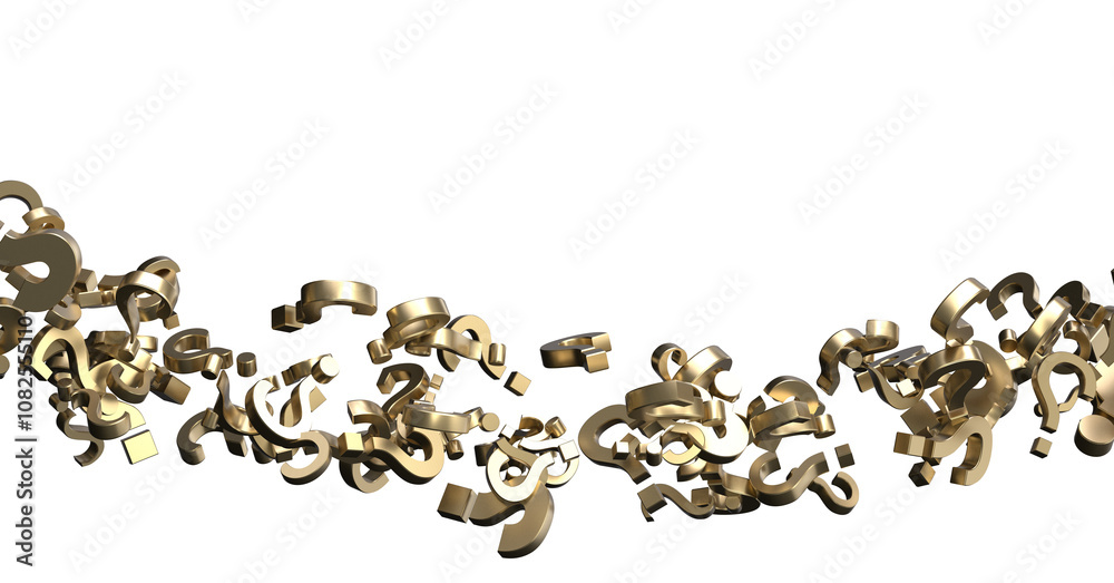 Poster question marks, original 3d rendering