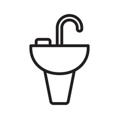 sink icon line vector design template in trendy style